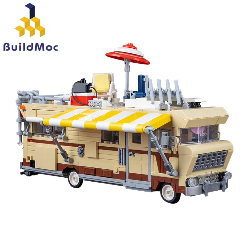Buildmoc New Walking Deaded Dale Rv Car Van Building Blocks Set 1973 Chieftain Vehicle Bricks Toys For Children Regali Di Compleanno