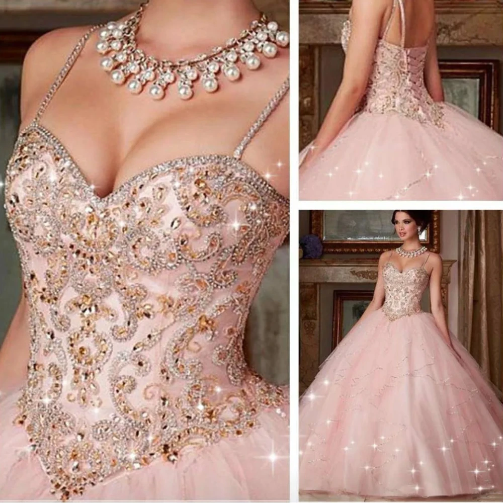 

Оригинальное новое платье Quinceanera, новинка 2024, Розовое Бальное платье с кристаллами для 15-16 лет, женское платье для выпускного, официальная и повседневная одежда
