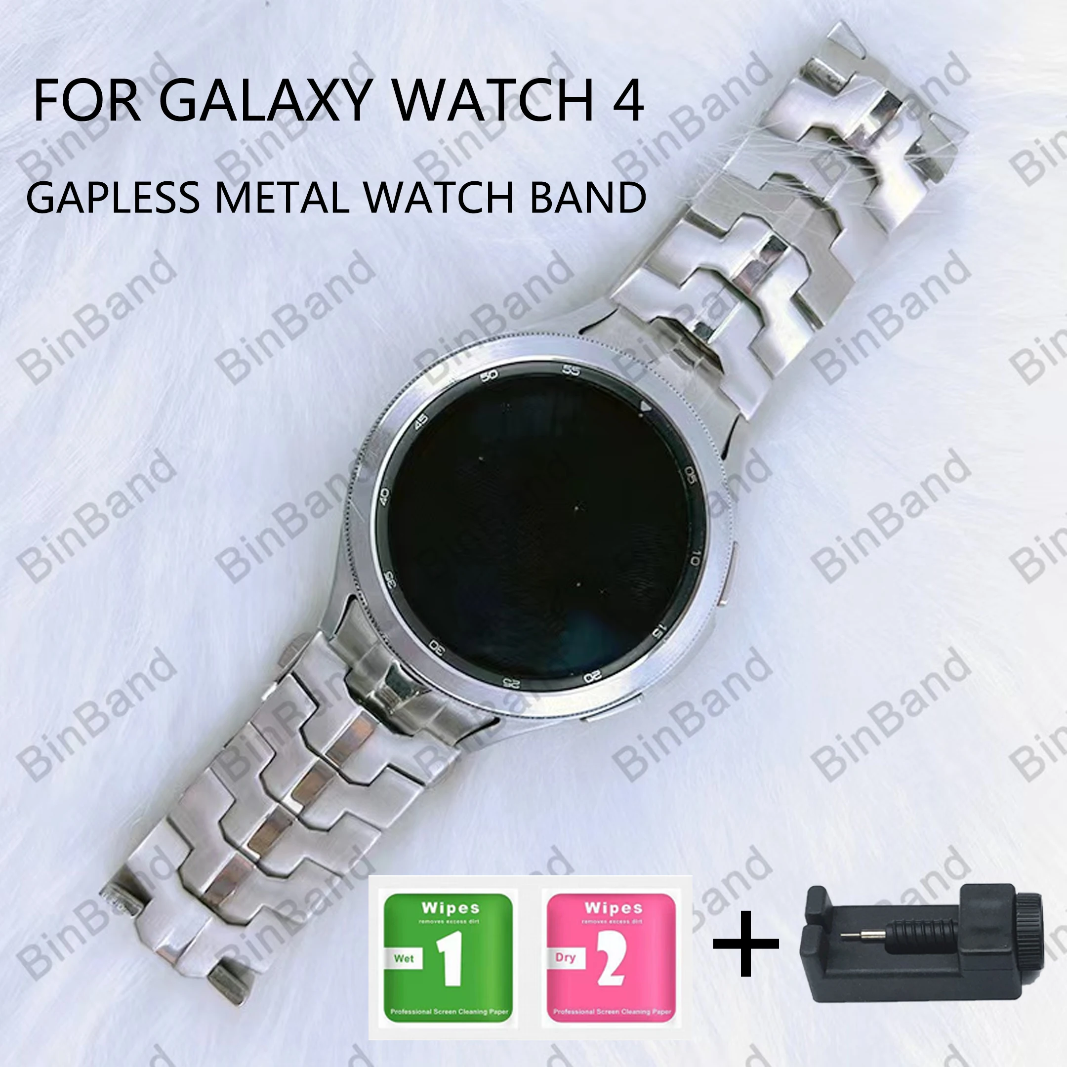 Stainless 20mm Strap For Samsung Galaxy Watch 5 pro 45mm Classic 42mm Galaxy Watch 4 44mm 40mm Wristband No Gaps Metal Wristband