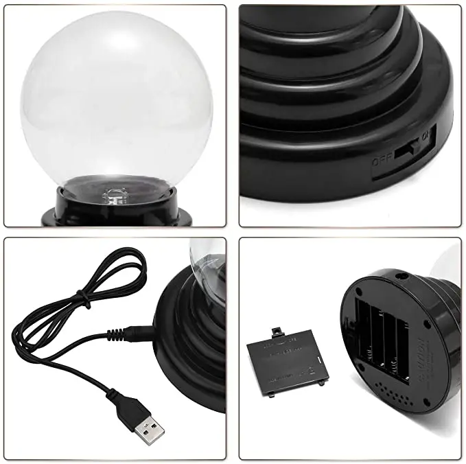 Lampe Boule Statique, Neutralisation électrostatique, Lumière Plasma  Sensible Au Toucher Pour Chambre à Coucher, Batterie De 3 Pouces Et USB à  Double Usage 