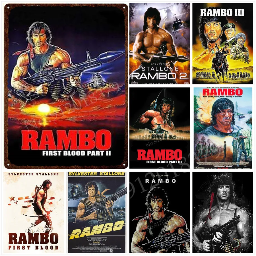 Clássico Filme Rambo Primeiro Cartaz De Sangue Do Vintage