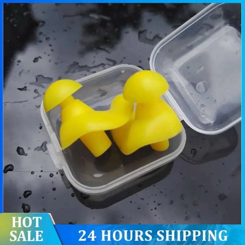 

2pair Silicone Ear Plugs With Box Solid Color Soft Waterproof Swimming Ear Clips Surf Diving Swim Pool Accessories Earplug