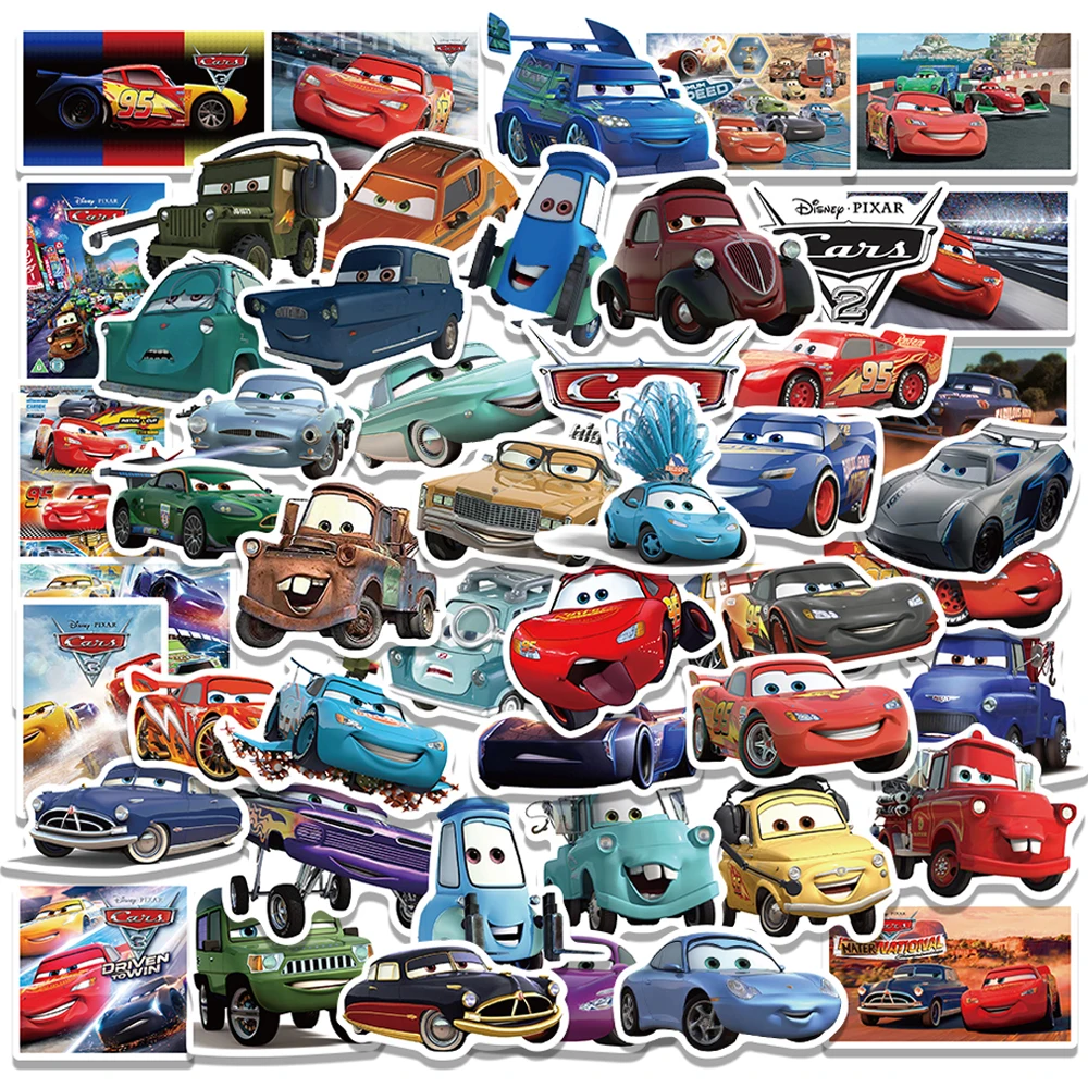 10/30/50pcs Disney Pixar Cars Lightning McQueen Cartoon Stickers Laptop  Skateboard Car Phone Waterproof Sticker Decal Kid Toy - AliExpress