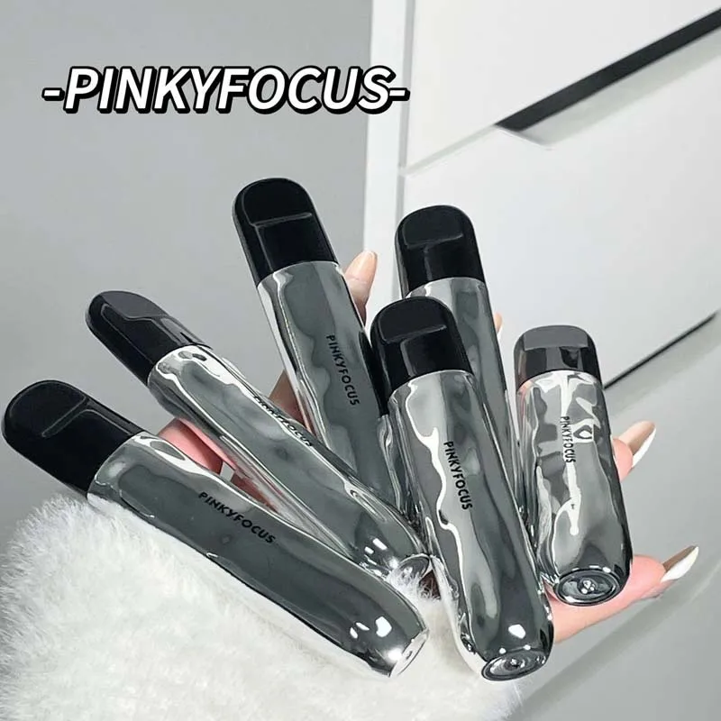 PinkyFocus Mirror Lip Stain Korean Makeup Pure Desire Tender Moisturizing Glass Lips Longlasting Non-sticky Lipstick Cosmetics