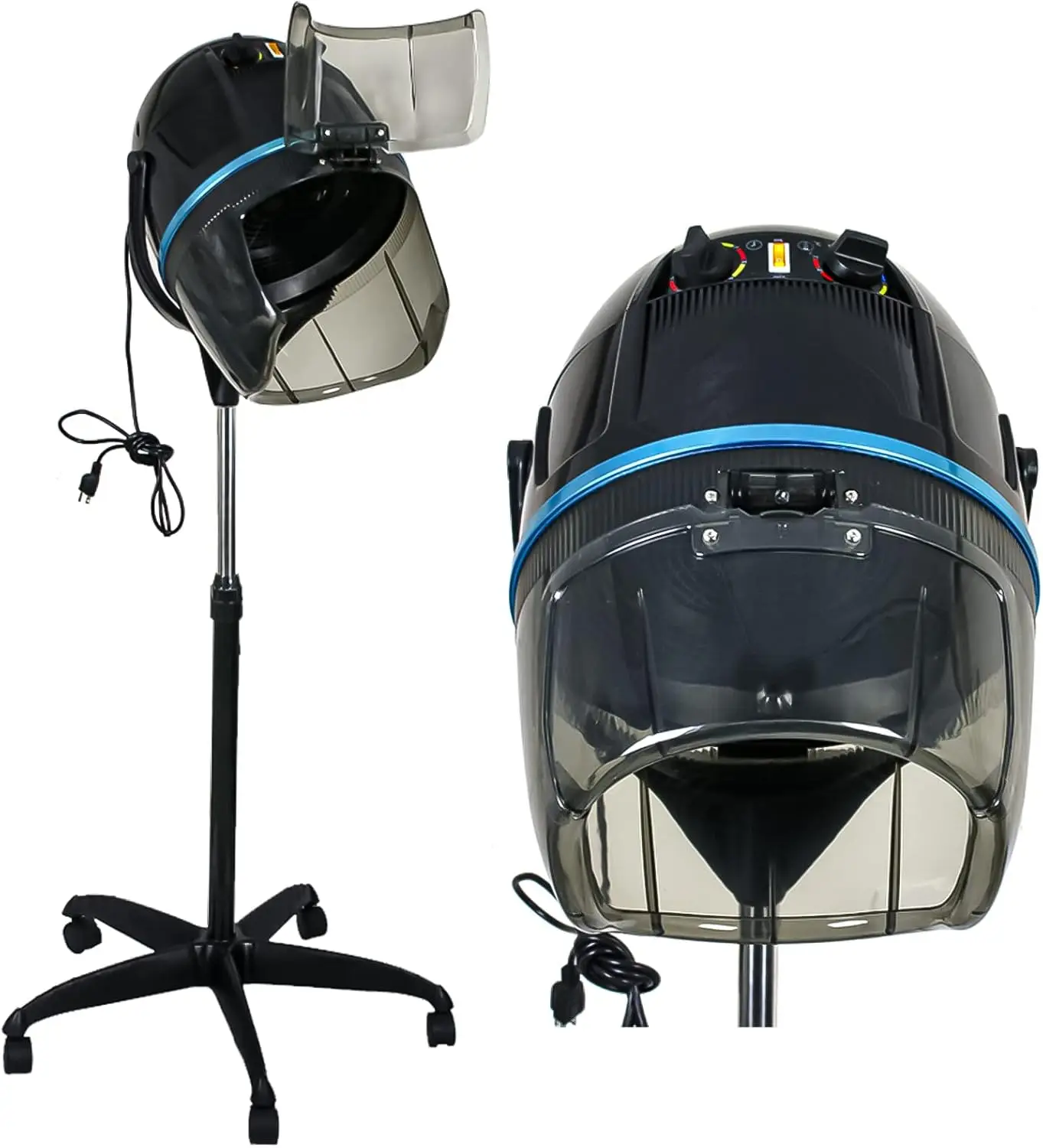 1300W Hooded Hair Dryer Professional Stand Up Bonnet Hair Dryer Salon Equipment with Rolling Base for Home Dryin