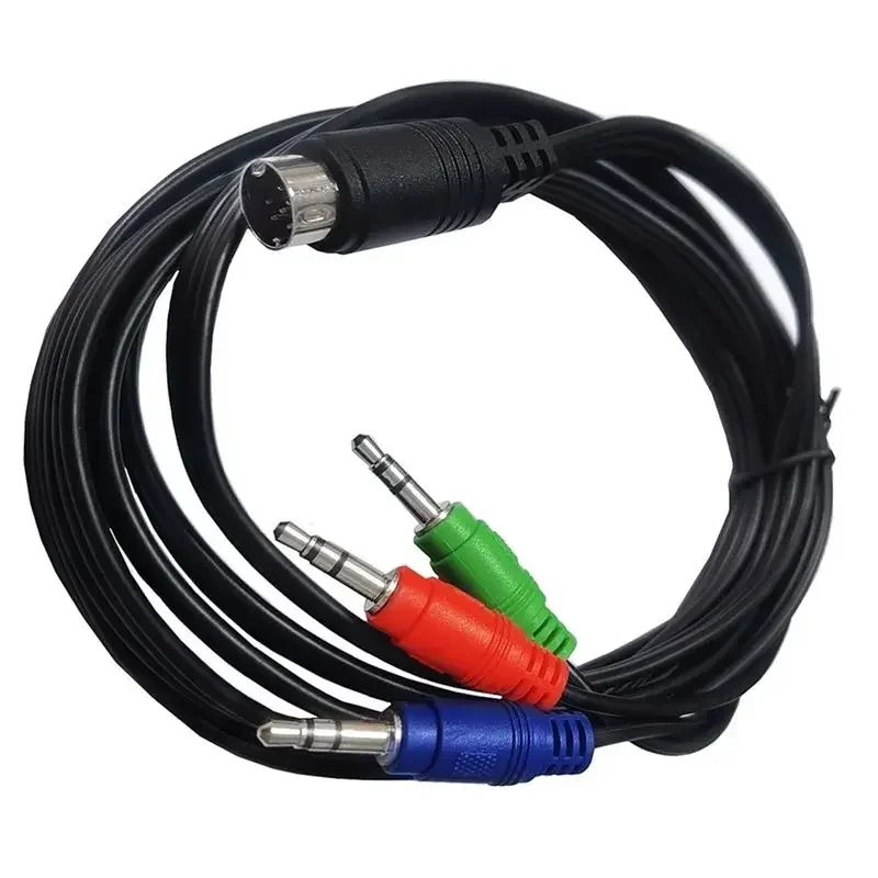 Mini DIN 9P Connecting Cable Mini DIN 9Pin Male To 3 * DC3.5mm Male Red Green Blue Audio Cable Mini Din 1.8m