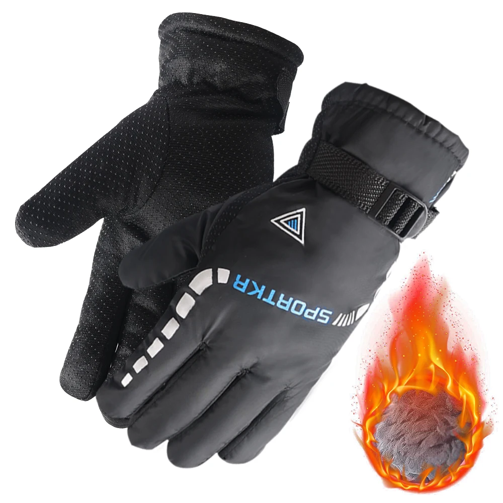 Cold Winter Gloves Thermal Warm Full Finger Glove Outdoor Running Cycling Motorcycle Hiking Skiing Gloves Waterproof Anti Slip