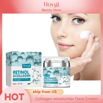 Anti Aging Retinol Collagen Day Night Moisturizer Face Cream Moist Hydrating Brightening Elastic Firming Smoothing Facial Cream