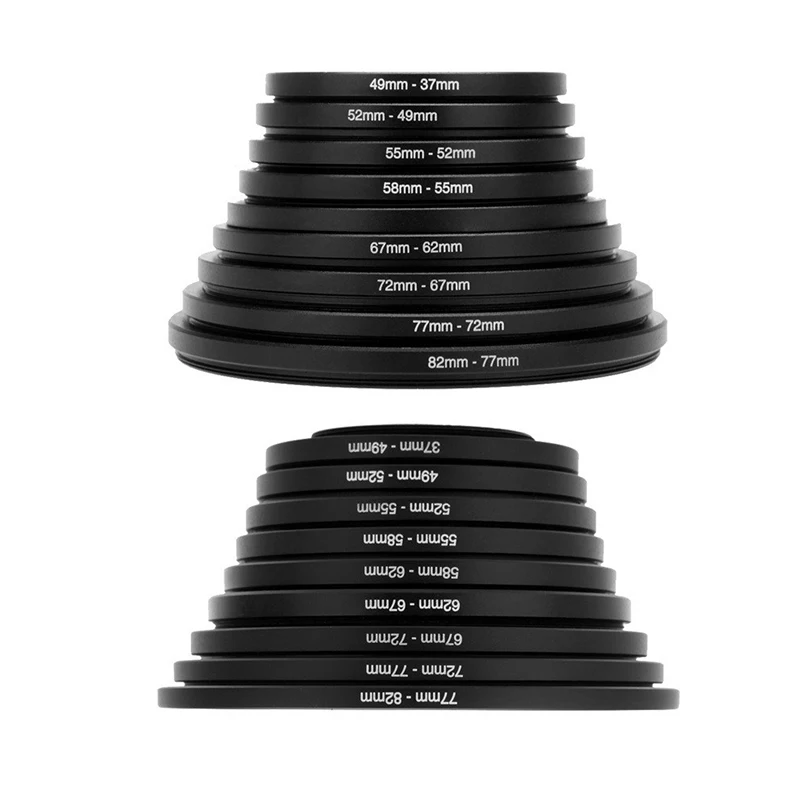 Description Picture 5 of itemCamera Lens Filter Step Up/Down Adapter Ring Set 37-82mm 82-37mm for All DSLR Camera Lens Mount Set Kit  9pc 18pc