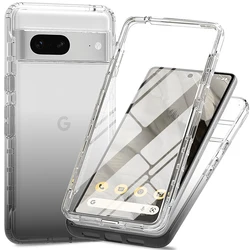 Candy Color 360° Shockproof Case with Screen Protector for Google Pixel 7 (Gray)