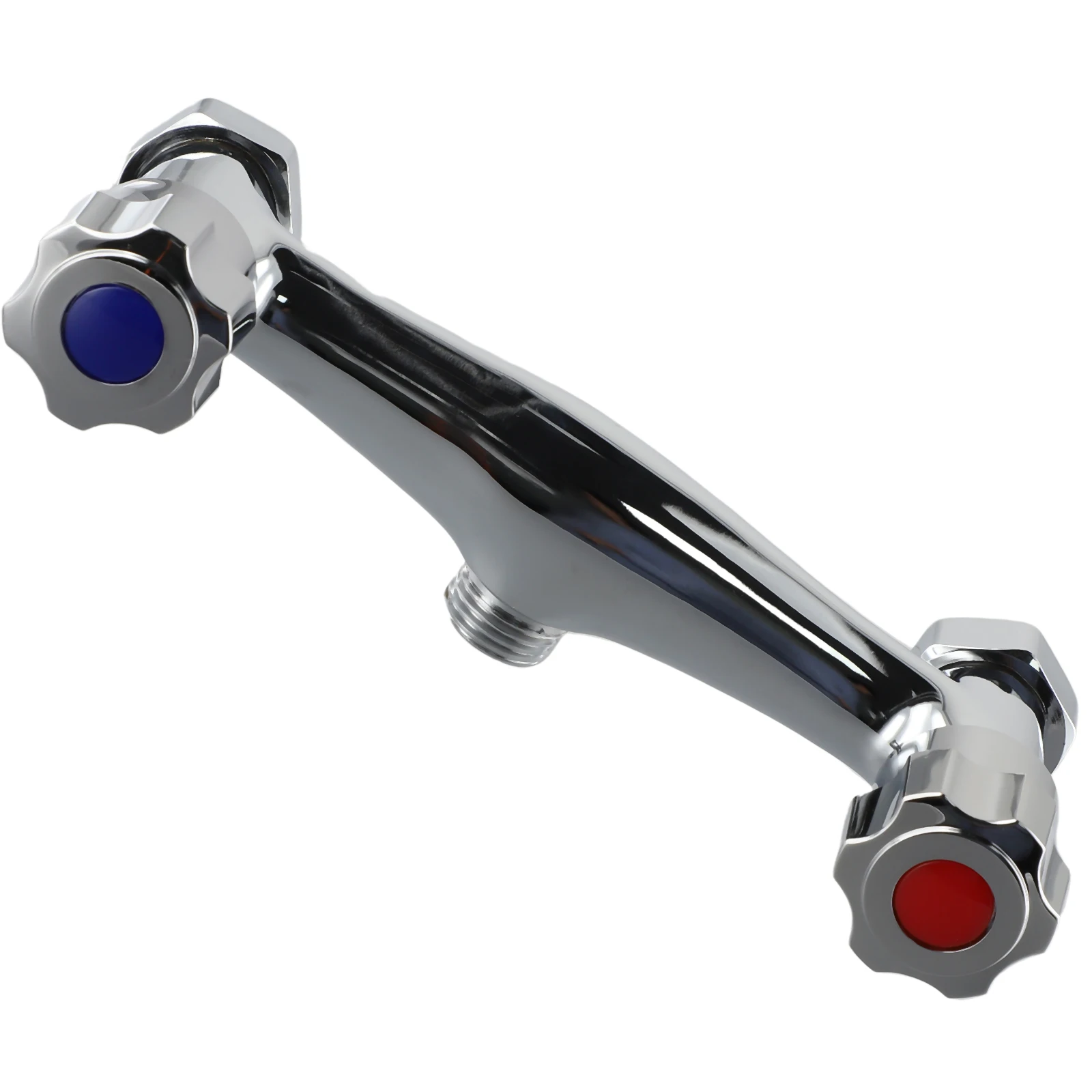 

High Quality Mixer Valve Two Handle Shower Heads Chrome 1/2\" Anti-reflux Hot And Cool Water Copper Easy To Assemble Twin Outlet