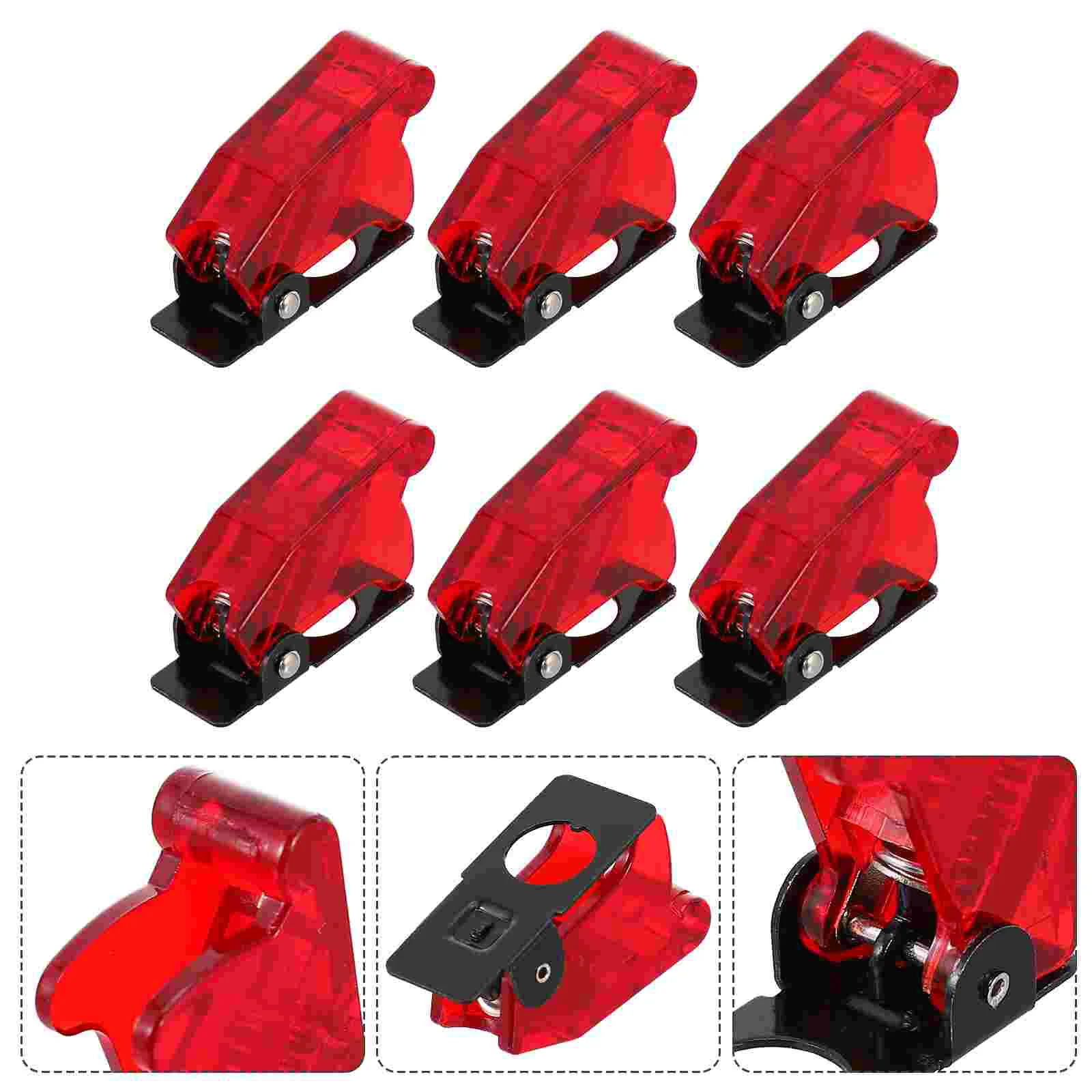 

6Pcs Waterproof Safety Covers Protection Caps Guards for Toggle (Red)
