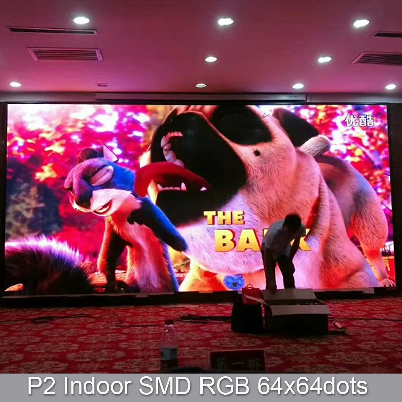 Free Shipping SMD1515 64x64 Pixel RGB Full Color Indoor LED Panel Matrix P2 HD LED Advertising TV Display Screen,Support PIN2DMD