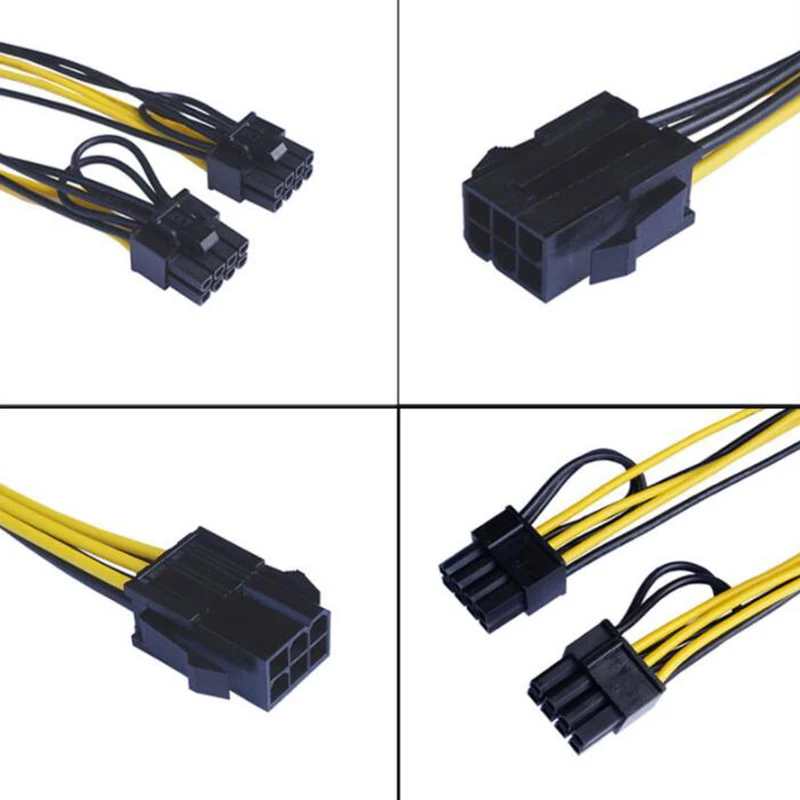 

6-контактный двойной 8-контактный кабель питания PCI-E 6-контактный на двойной 6 + 2-контактный (6-контактный/8-контактный) кабель-разветвитель питания графическая карта PCIE PCI Express
