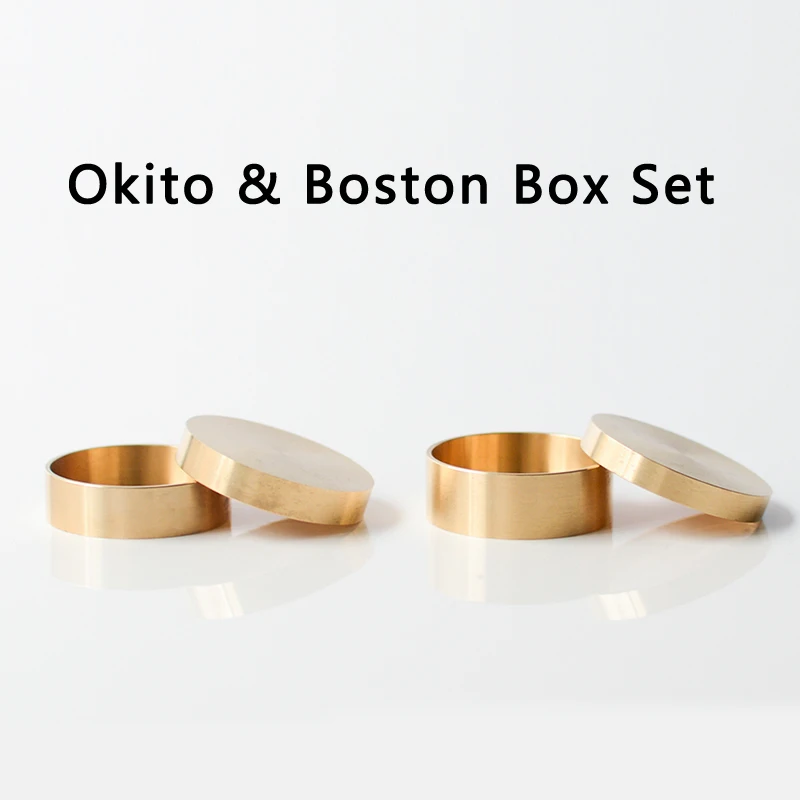 

Brass Okito & Boston Box Set Half Dollar Size Magic Trick Coin Appear Vanish Magia Close Up Illusions Gimmicks Magician Props