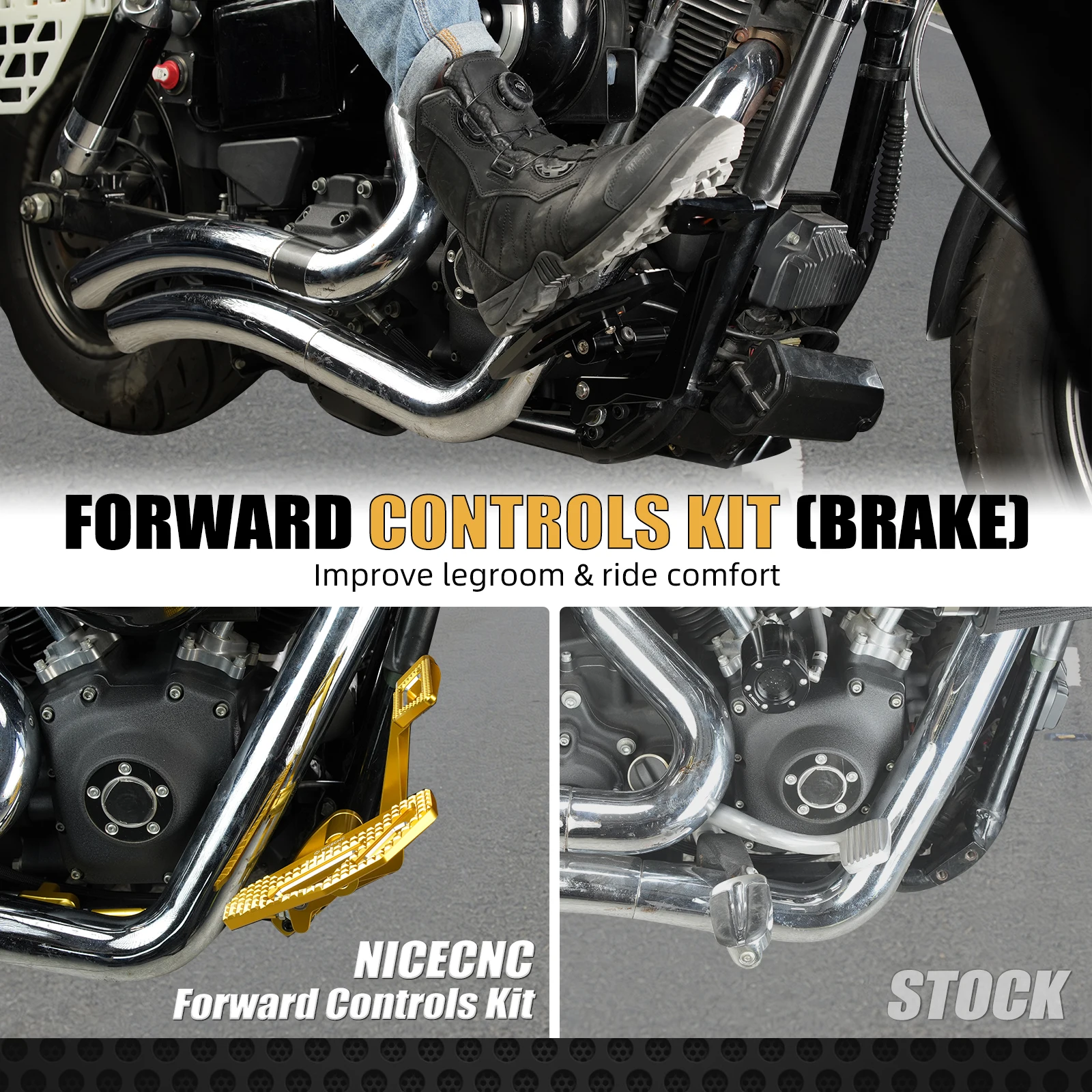 Für Harley Dyna Street Bob FXDB 2006-2017 Vorverlegte Fußsteuerung Einstellbares Bremspedal Schalthebel Low Rider FXDL Super Glide FXD – Detail 23