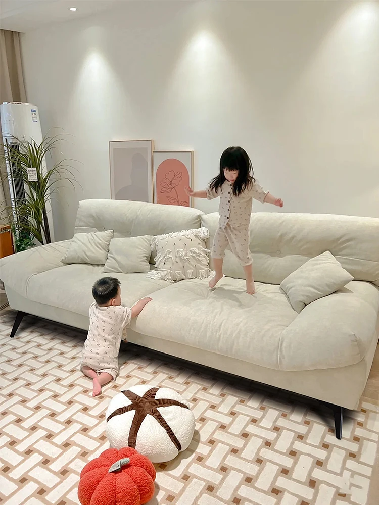 

Cloud Sofa Living Room Simple Double Three-Seat Cream Style Lazy Sofa