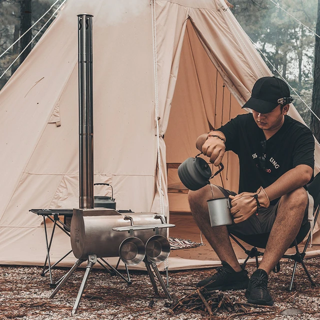 Wood Burning Camping Stove Burner Rocket Cookware Chimney Portable Outdoor  Camping Tent Stove Tool Fogao Camping Outdoor Cooking - AliExpress