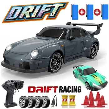 4WD RC Drift Car With LED Light 2.4G Radio 20KM/h High Speed Remote Control Racing Cars Vehicle Model Toy Gift for Boy Girl Kid 1