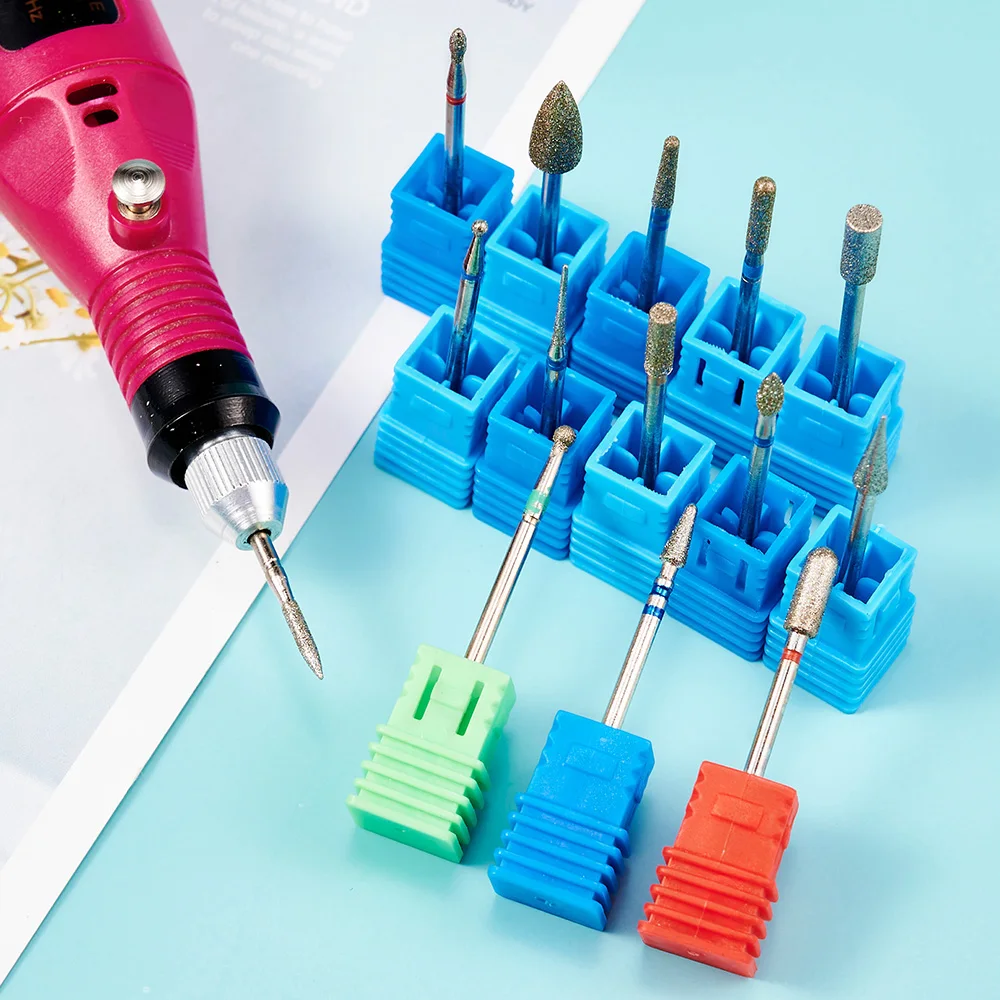 

Diamond Bit Small Barrel Shape Electric Nail Drill File Cuticle Cleaner Tool Rotary Nail Drill Manicure Pedicure Polishing Drill