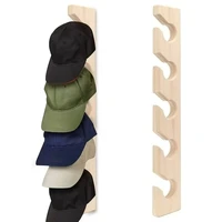 Wall Mounted Wooden Baseball Cap Organizer Vertical Hat Racks For Closet Portable Solid Wood Hooks Display Rack 1
