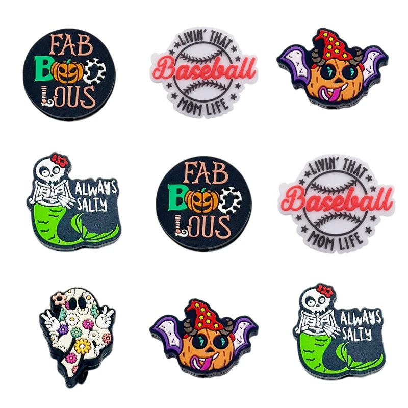 

5/10 New Focus Silicone Beads Halloween Collection Bead For Jewelry Making DIY keychain Bracelet Necklace Pen Accessories