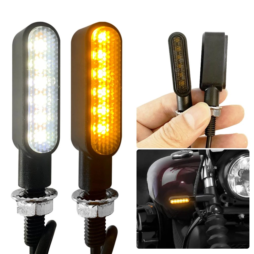 

2PCS 6LED Motorcycle LED Turn Signal Light Turn Warning Indicator Light Blinker Flashers Amber White DRL Driving Lamp Motor Part