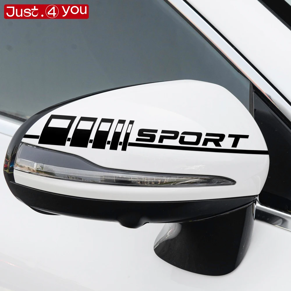 

2X Reflective Vinyl Decal Car Rearview Mirror Sport Graphics Sticker for Mercedes Benz W203 W204 W205 W212 W213 W168 W463...