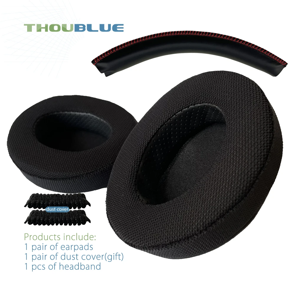 Premium Replacement Memory Foam Ear Pads - Silver Edition