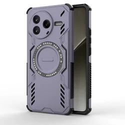 Magnetic Armor Back Cover with Camera Protection and Wireless Charging Compatibility for Xiaomi Poco F6 Pro (Purple (HK-DJ))