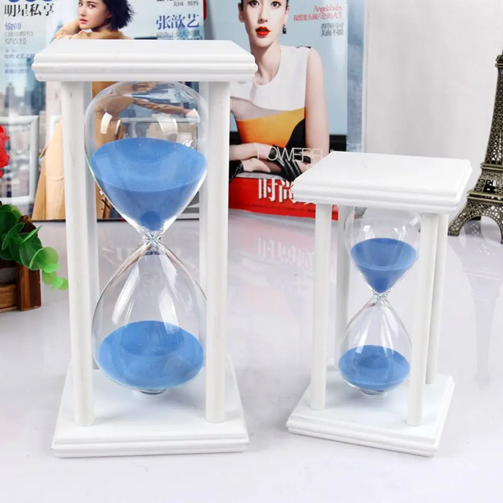 실용적인 나무 유리 모래 모래 시계 모래 타이머 8 색 빈티지 모래 시계 30/60 분 모래 시계 타이머 세트 교실