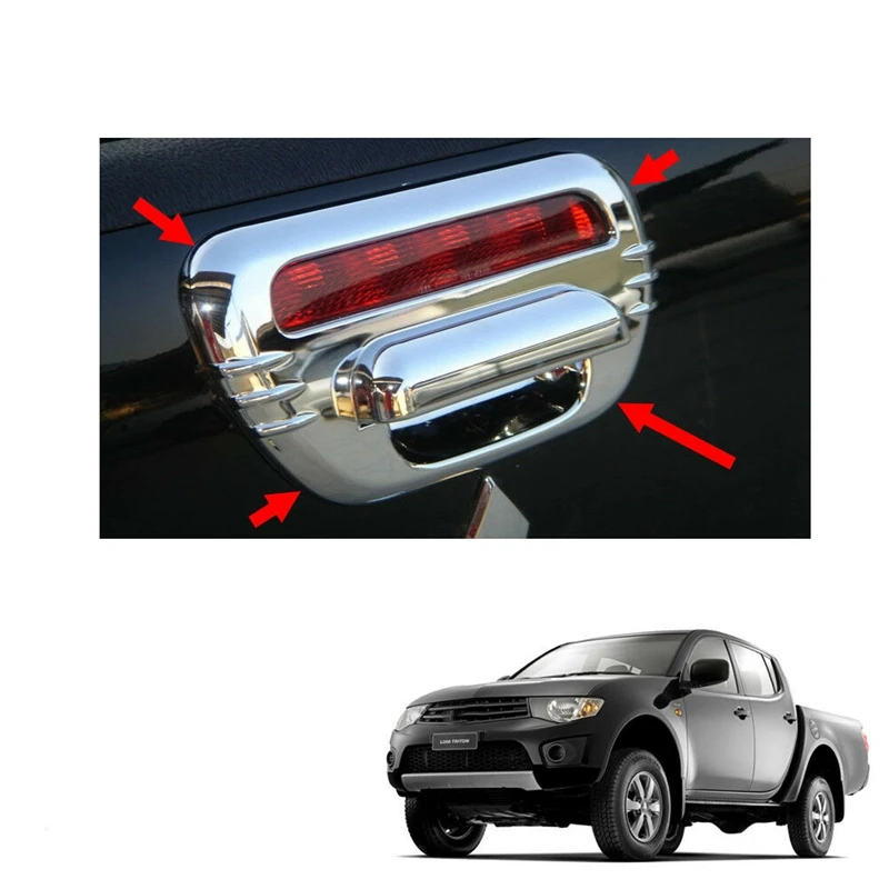 Car Chrome Tail Gate Tailgate Handle Cover Trims for Mitsubishi L200 / Triton 2006-2014 Styling Exterior Accessories | Автомобили и