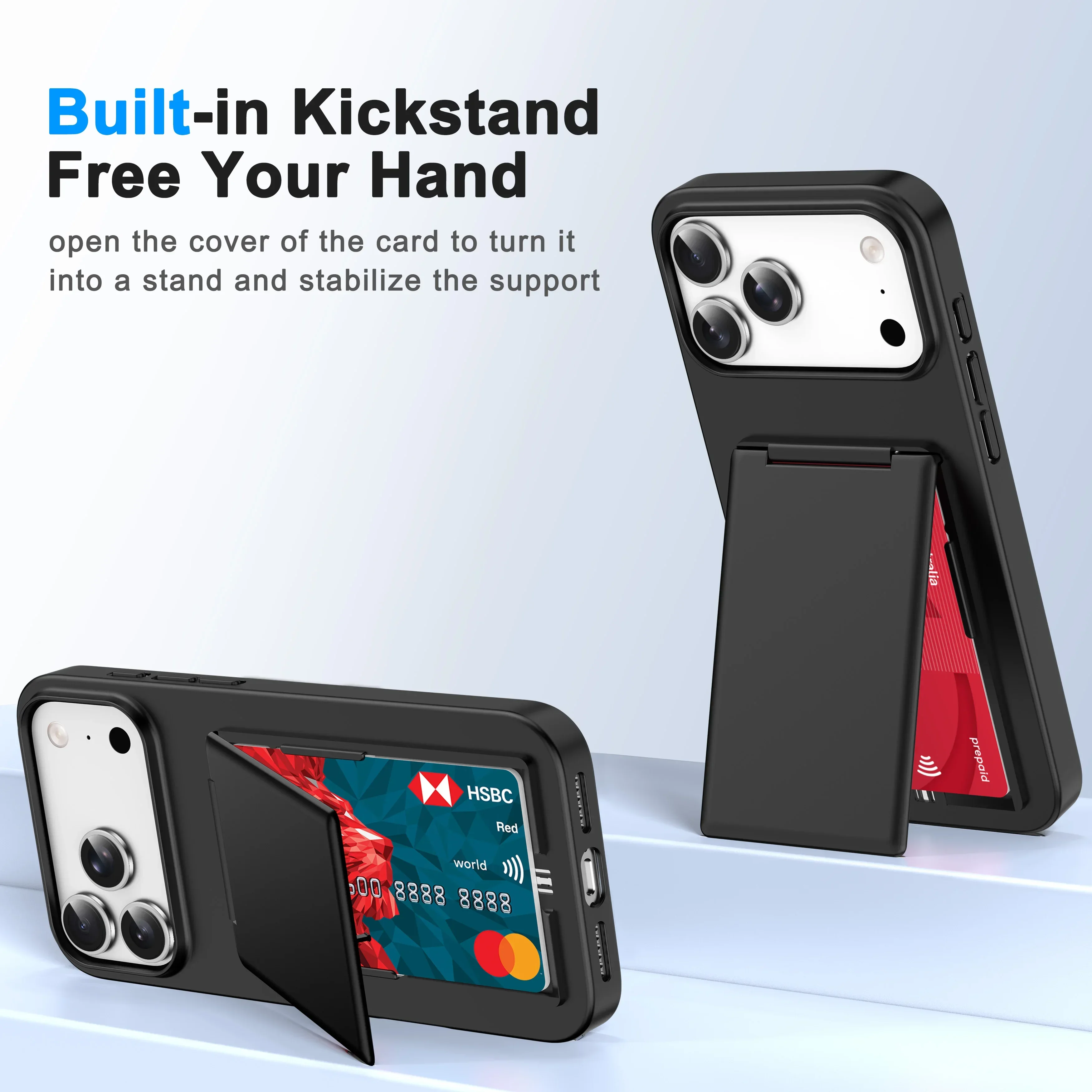 Luxury Fold Mobile Card Slot Phone Case with Bracket and Shockproof Cover