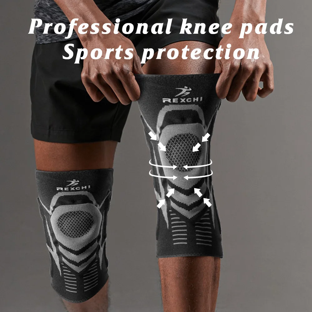 Sports Knee Pads Basketball Outdoor Mountaineering Running Cycling Spring  Silicone Leggings Fitness Protective Gear Equipment Knee Pads Free Shipping