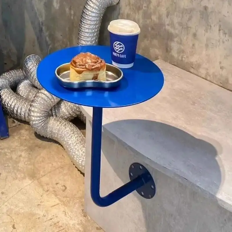 Wall-Mounted Small Round Table for Cafe Milk Tea Shop Corner Booth Space-Saving Bistro Counter Dessert Bar Wall Installation - Image 3