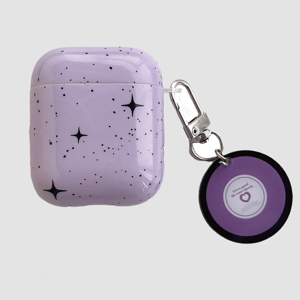 Purple Splashing Star 3 Protective Cover Airpod Wireless Bluetooth 2nd Earphone Soft Case Suitable for airpods 3rd iPod 1_voghion.com