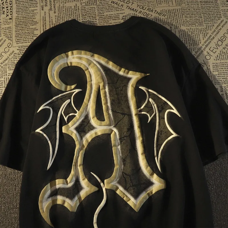 

Летняя одежда Y2k шорты Национальный стиль американский хлопок футболка с коротким рукавом хип-хоп Уличная Футболка Джокер мужские и женские топы