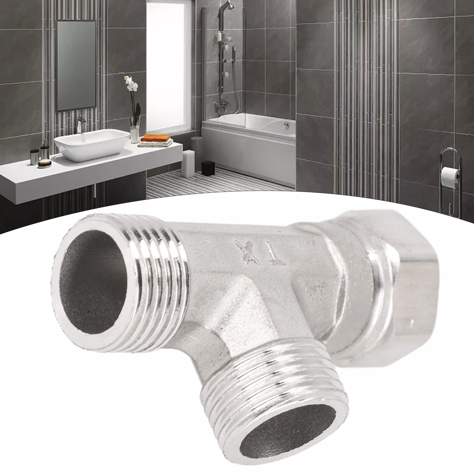 Tee Adapter 3 Ways Valve for Diverter Bath Toilet Bidet Sprayer Shower Head G1/2 Stainless Steel Internal External Activity