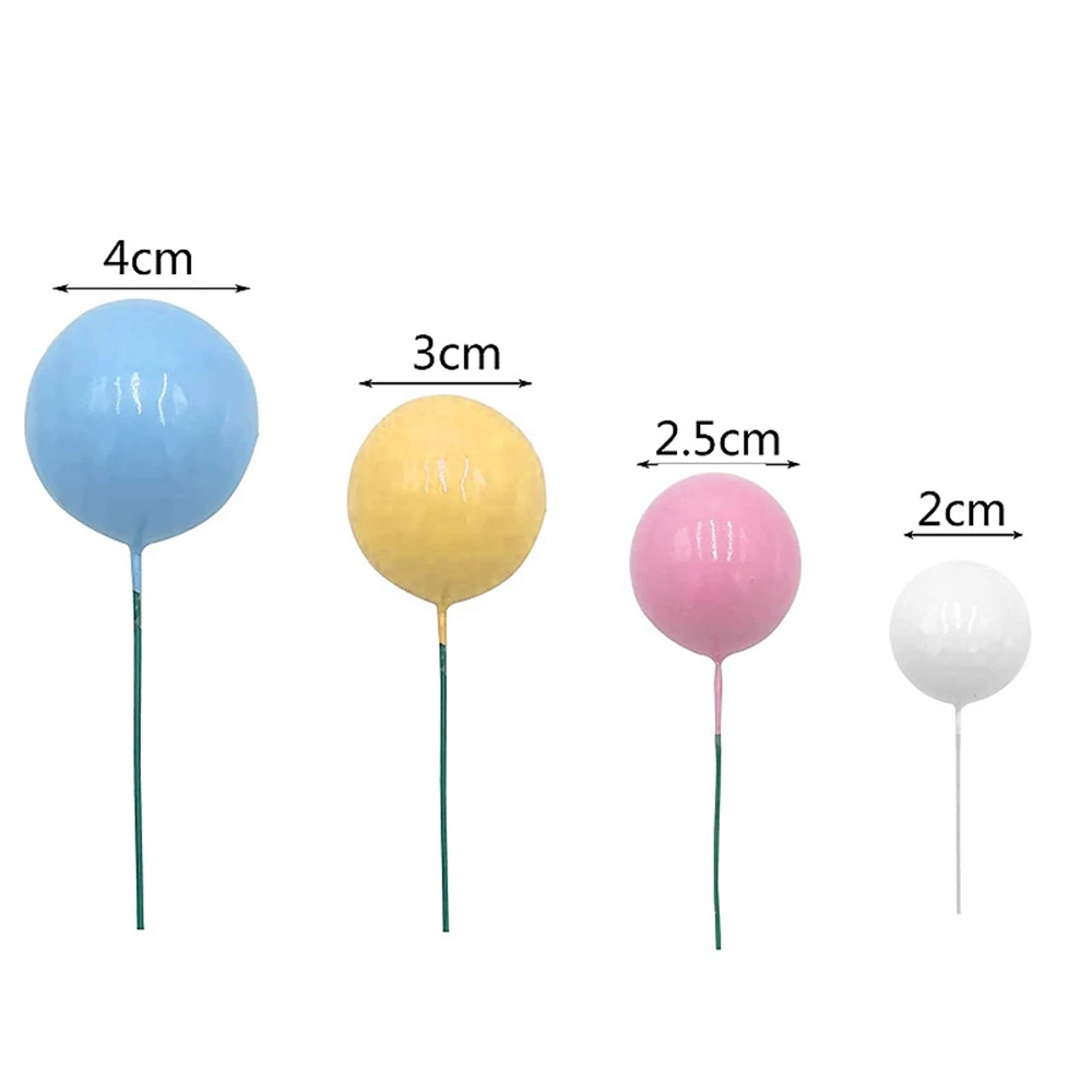 Cake Topper 20Pcs Cake Topper Gold Silver Ball Happy Birthday Cake Topper DIY Cupcake Flag Wedding Christmas Ball Decor Birthday Decoration