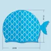 Cartoon Mermaid Tail Swimming Cap Silicone Swimming Cap Waterproof Swim Hat Kids Girls Free-diving Surfing Swimming Accesories 5