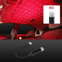 Starry Sky LED Night Light Projector - Romantic USB - Powered Adjustable Ceiling and Bedroom Lamp (Red light)