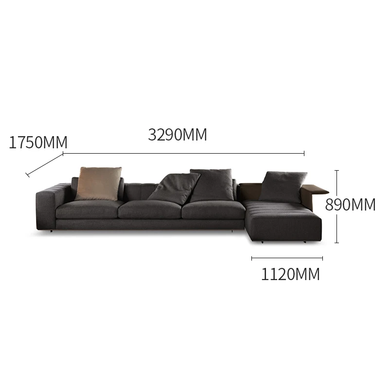 

3290mm Italian minimalist Italian piano key horizontal hall cloth sofa large flat villa large family living room combination