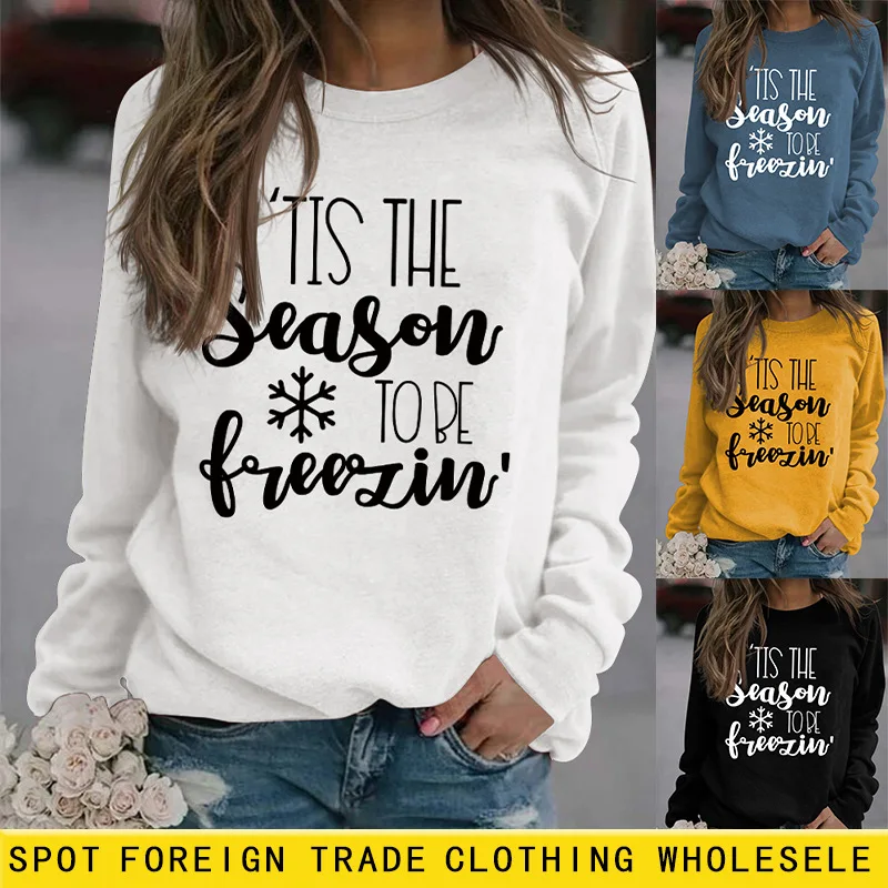 

Autumn/Winter Women's TIS The Season To Be Freesin Letter Sweatshirt Y2k Clothes Top