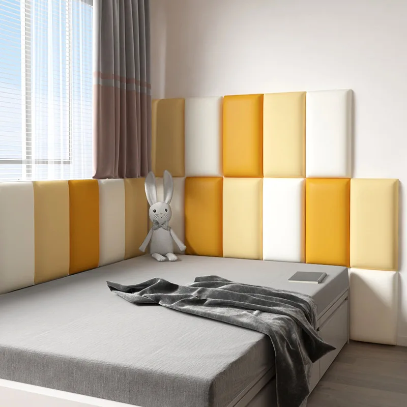 

2021 Cartoon bedroom Modern soft bag headboard self -stick wall sticker