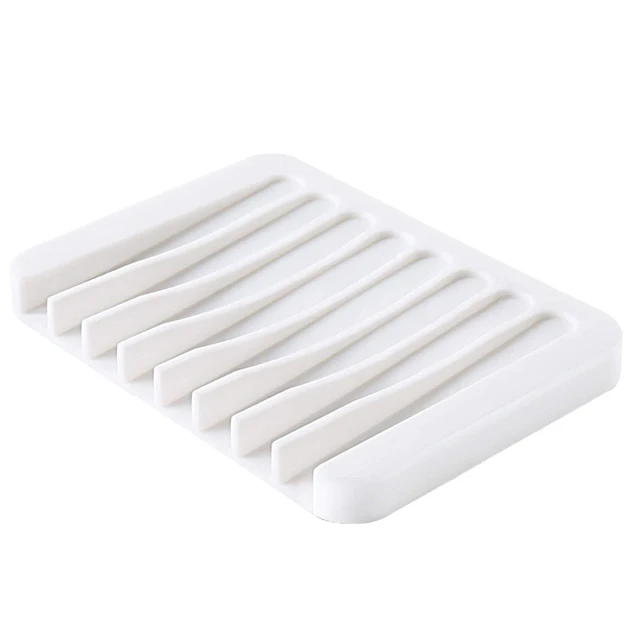 1/2 Pcs High Quality Silicone Self Draining Soap Dishes Innovative Soap Holder Saver Silicone Soap Holder Anti Slip Pad 6