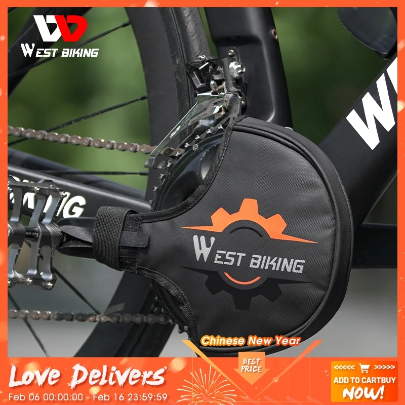 WEST BIKING-자전거 플라이휠 보호 커버, MTB 로드 바이크 체인휠 스프로킷 쉴드, 체인링 전송 디스크 유지 보수