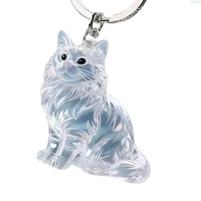 23GA Kitten-Shaped Pet Hair Storage Pendant Portable Kitten Hair Collector for Bag 5