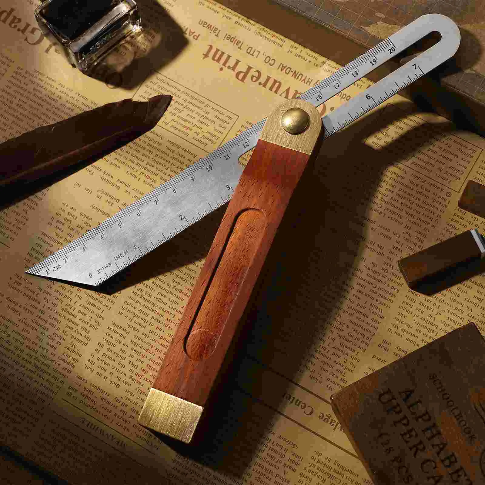 

Rotatable Square Tool Measuring Ruler Carpenters Angle Finder Precision Pocket Rule Woodworking Meauring Ruler