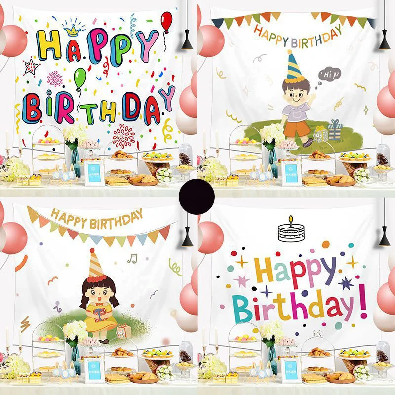 

Подвесная ткань для дня рождения, подвесная картина большого размера, украшение для гостиной, настенная ткань, ткань для дня рождения, гобелен