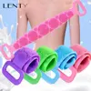 1pc Silicone Body Scrubber Bath Brush Shower Exfoliating Brush Belt Back Scrub Body Cleaner Cleaning Strap Bathroom Accessories 1